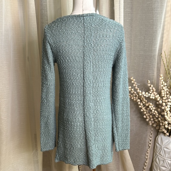 Dynamite Teal Cotton Sz M Tunic V-Neck Sweater - Picture 3 of 5